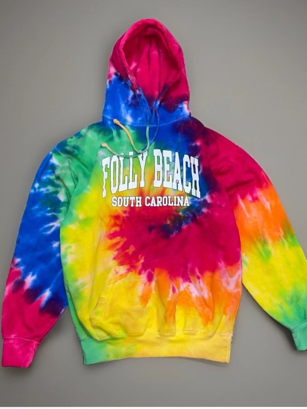 Exist Folly Beach Tie-Dye Hoodie Women's M  Folly Beach, SC Hippie Psychedelic